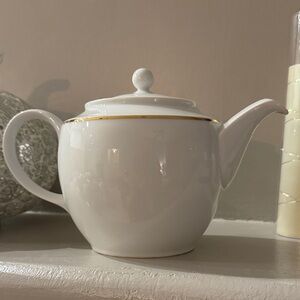Vintage white & gold Fine China Teapot